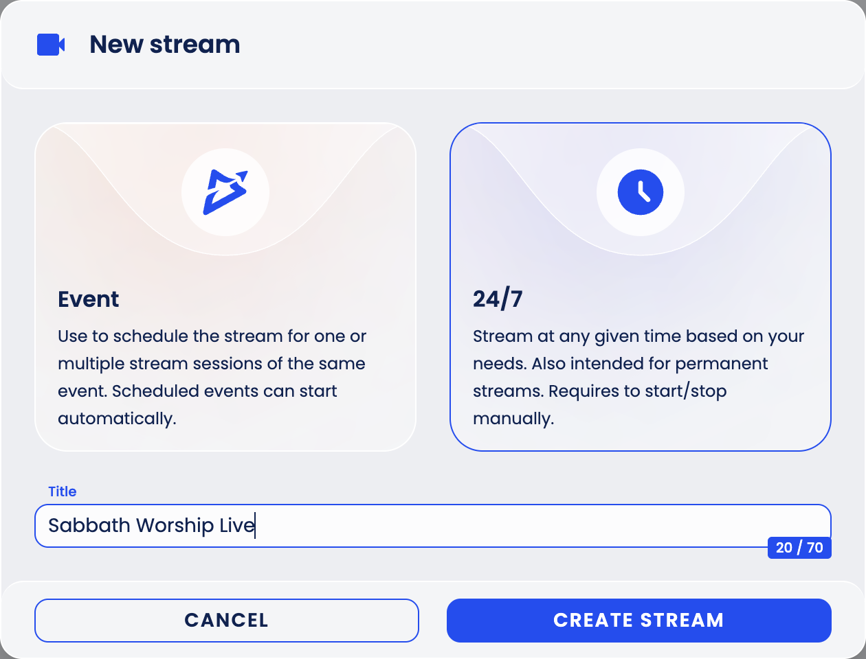 New stream