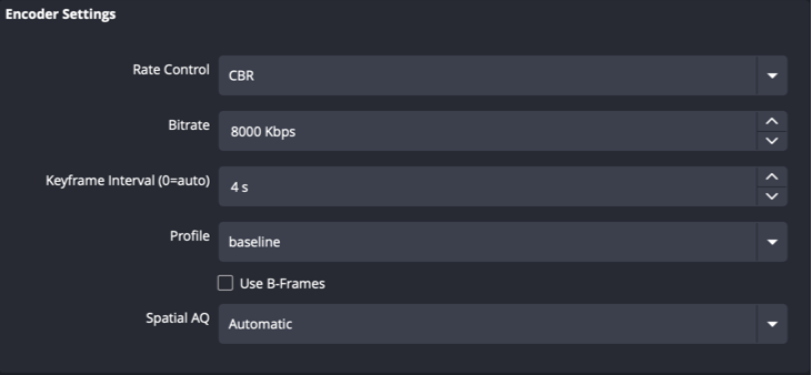 Apple VT H264 encoder settings