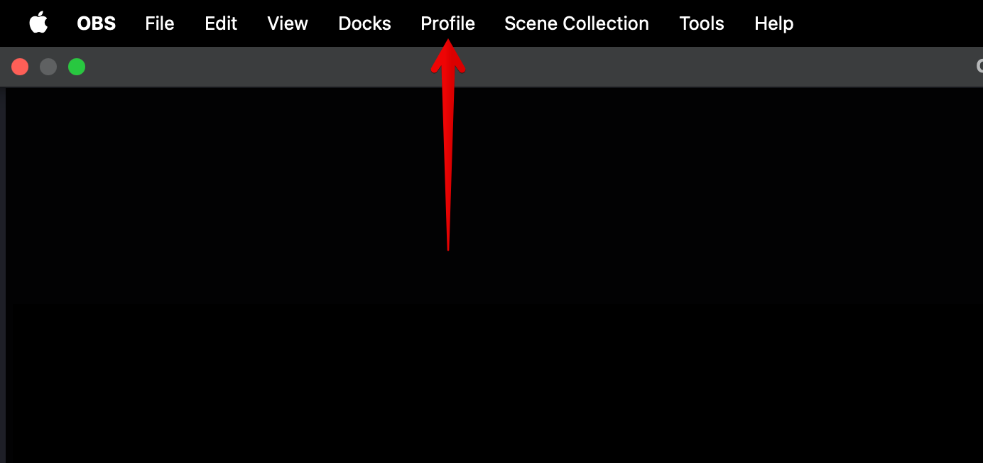 OBS Profile menu