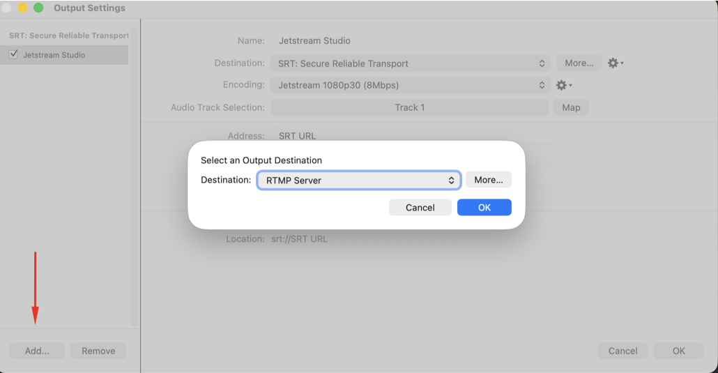 Add output destination