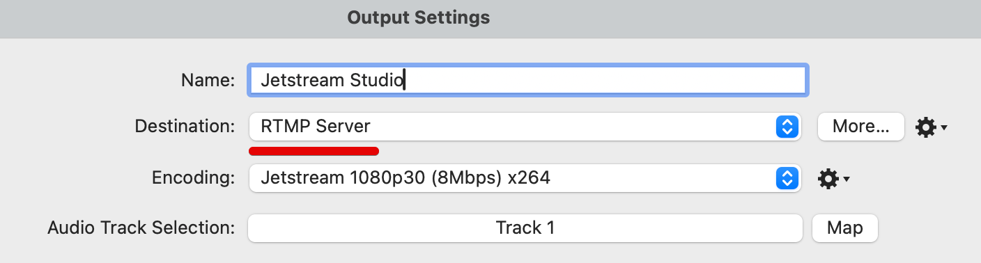 RTMP Server destination
